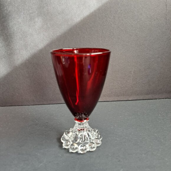 Anchor Hocking Ruby Red Boopie Glass 4.5" Wine Juice Goblet Berwick Vintage USA - Picture 6 of 6